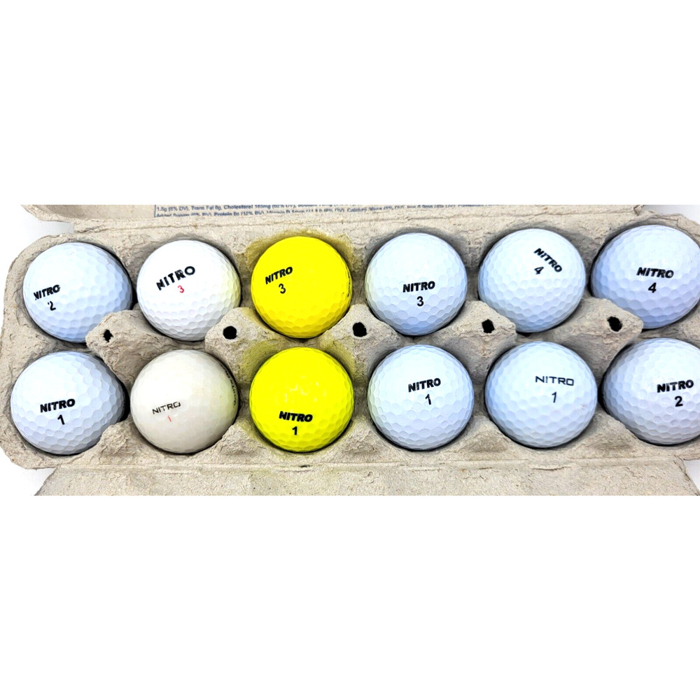 One Dozen NITRO Golf Balls Good Used